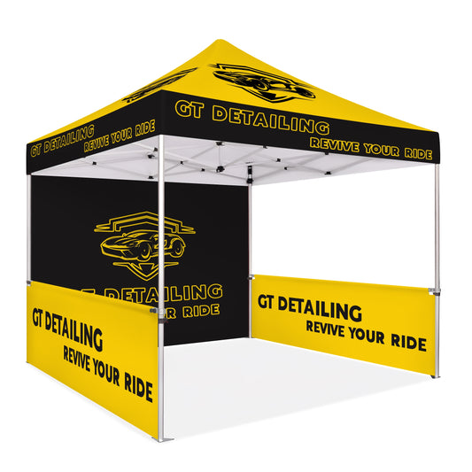 Custom Canopy Tent With Back Wall & Half Sided Walls - Fastcustomtents
