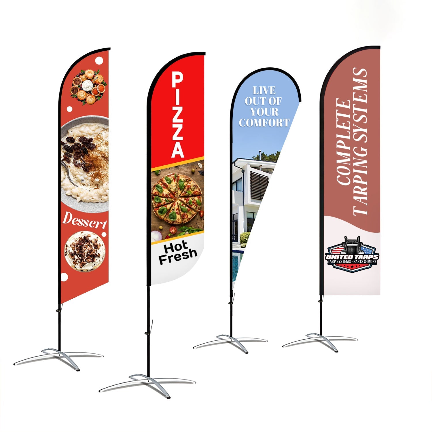 Standing Custom Event Flags FastCustomTents | Custom Printed Tents & Outdoor Event Displays Flags ...