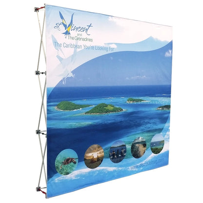 Quick Fabric Pop Up Backdrop Display with Custom Printed Graphics - Fastcustomtents