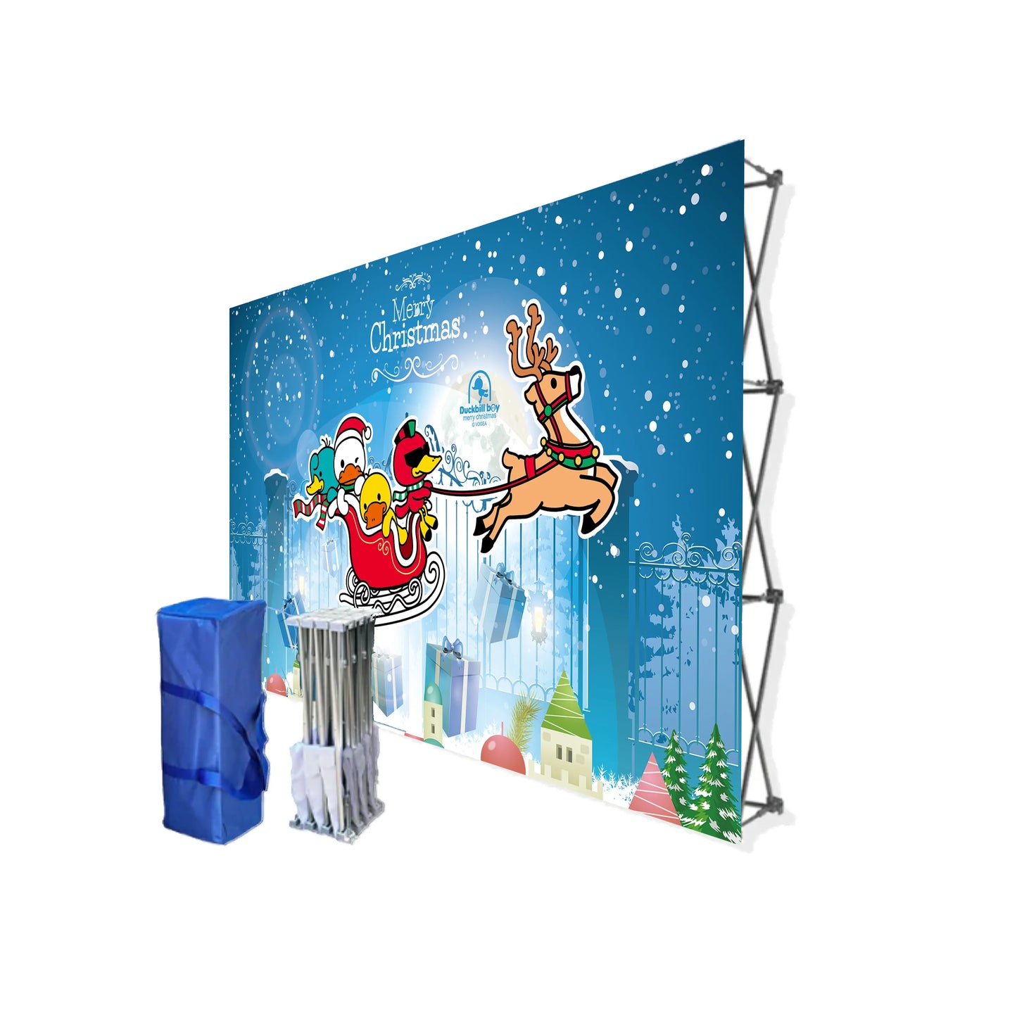 Quick Fabric Pop Up Backdrop Display with Custom Printed Graphics - Fastcustomtents