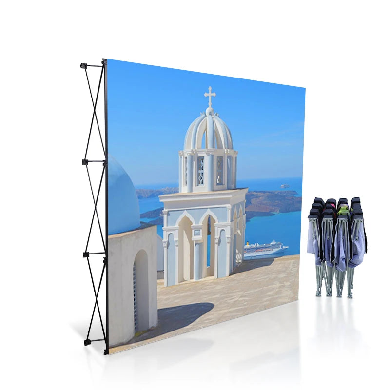 Quick Fabric Pop Up Backdrop Display with Custom Printed Graphics - Fastcustomtents