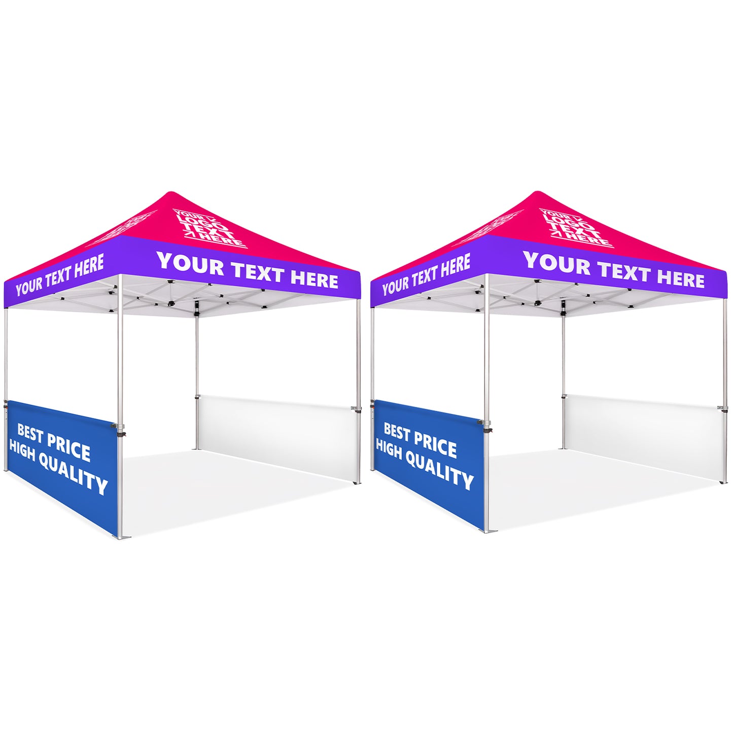 Custom Canopy Tent With Half Sided Walls - Fastcustomtents