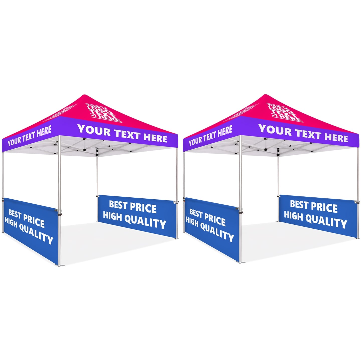 Custom Canopy Tent With Half Sided Walls - Fastcustomtents