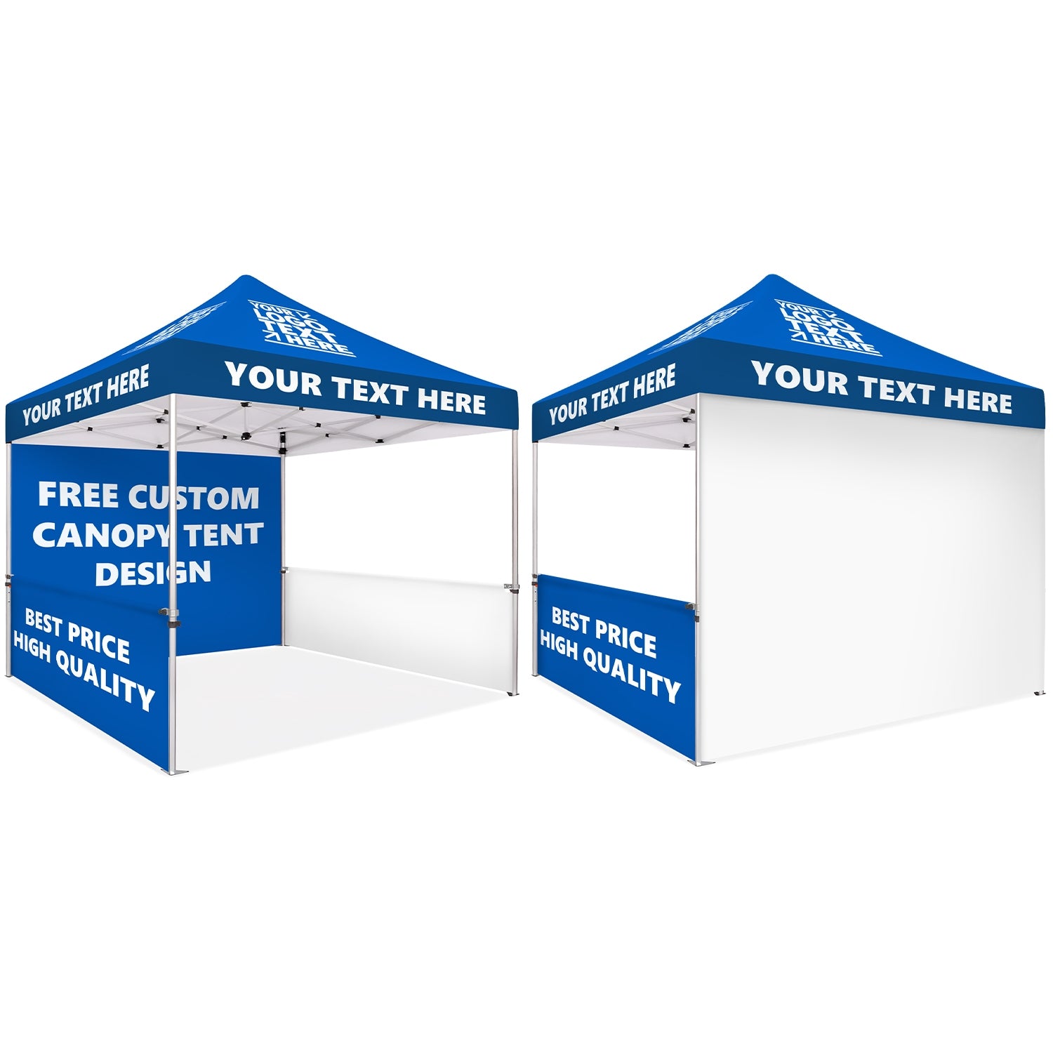 Custom Canopy Tent With Back Wall & Half Sided Walls - Fastcustomtents