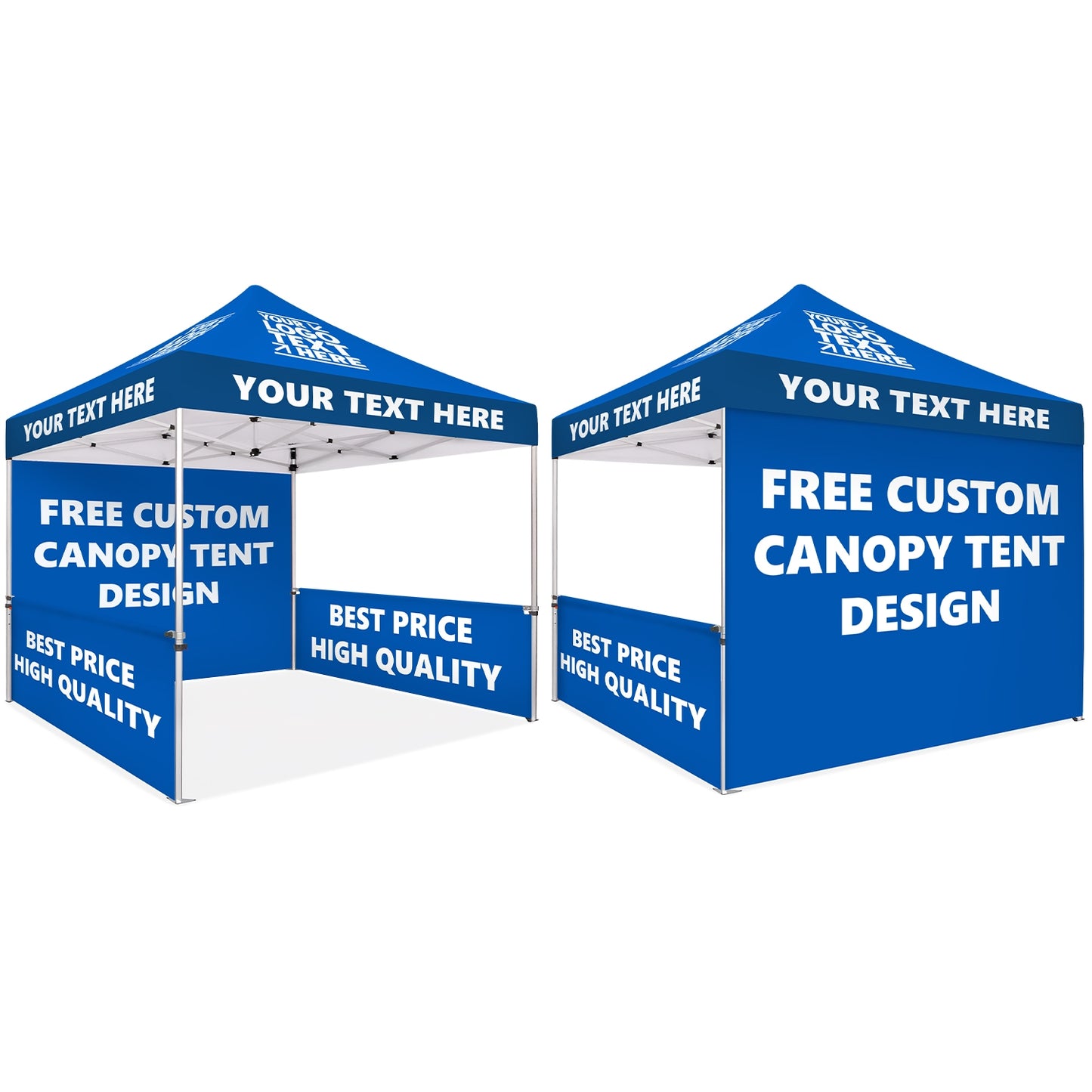 Custom Canopy Tent With Back Wall & Half Sided Walls - Fastcustomtents