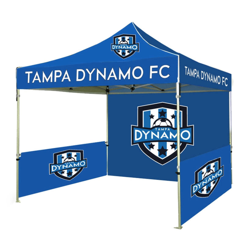 Custom Canopy Tent With Back Wall & Half Sided Walls - Fastcustomtents