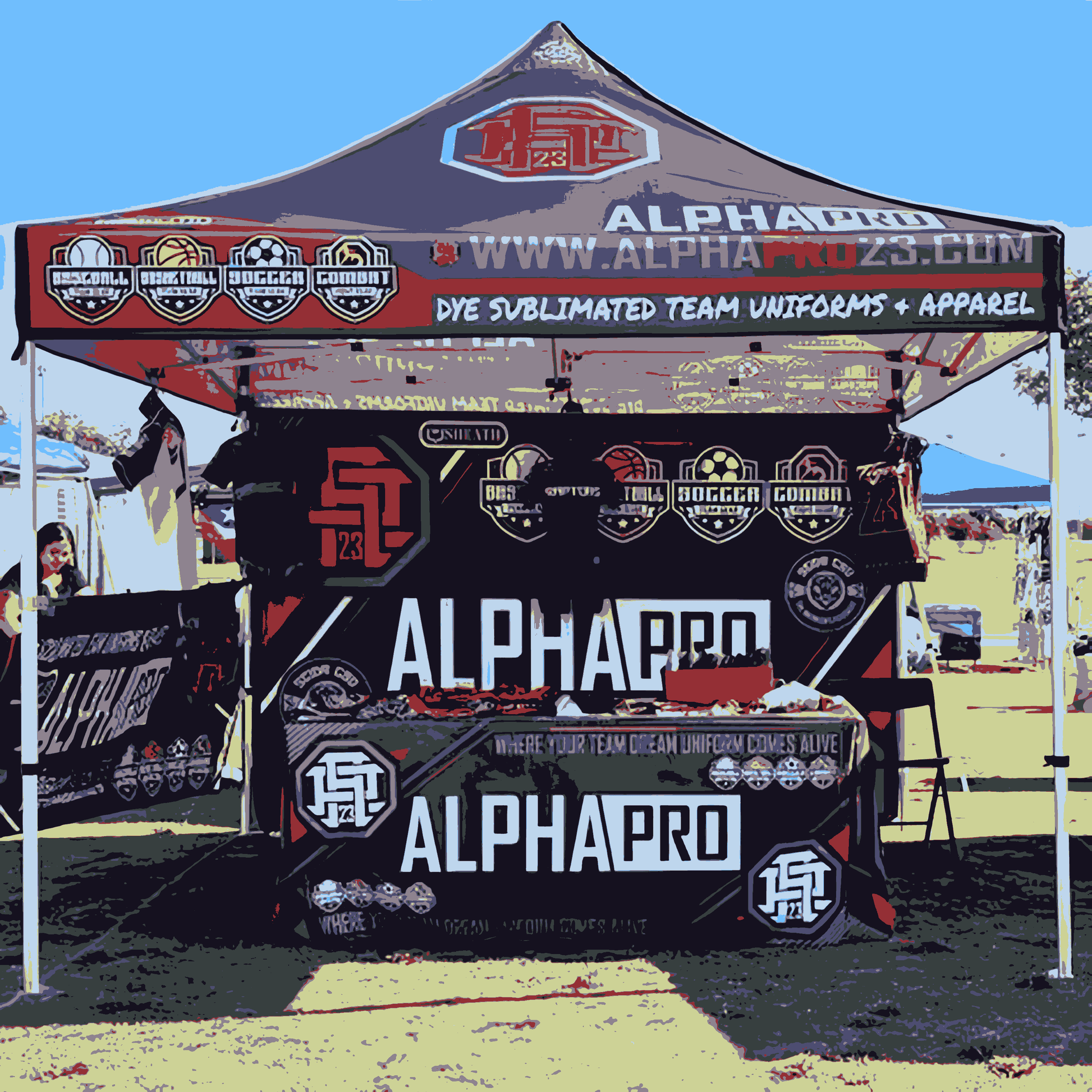 Custom Canopy Tent With Back & Half Sided Walls & Table Cover - Fastcustomtents