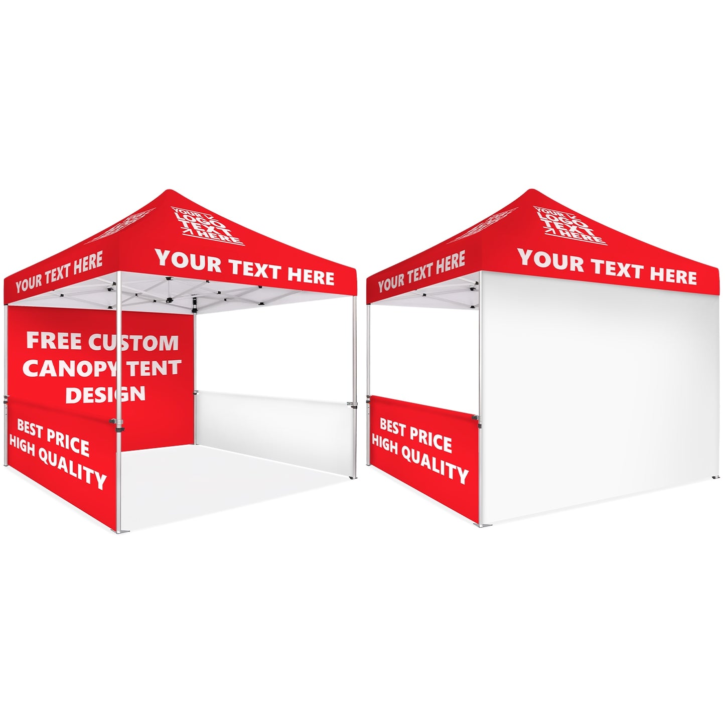 Custom Canopy Tent With Back Wall & Half Sided Walls - Fastcustomtents