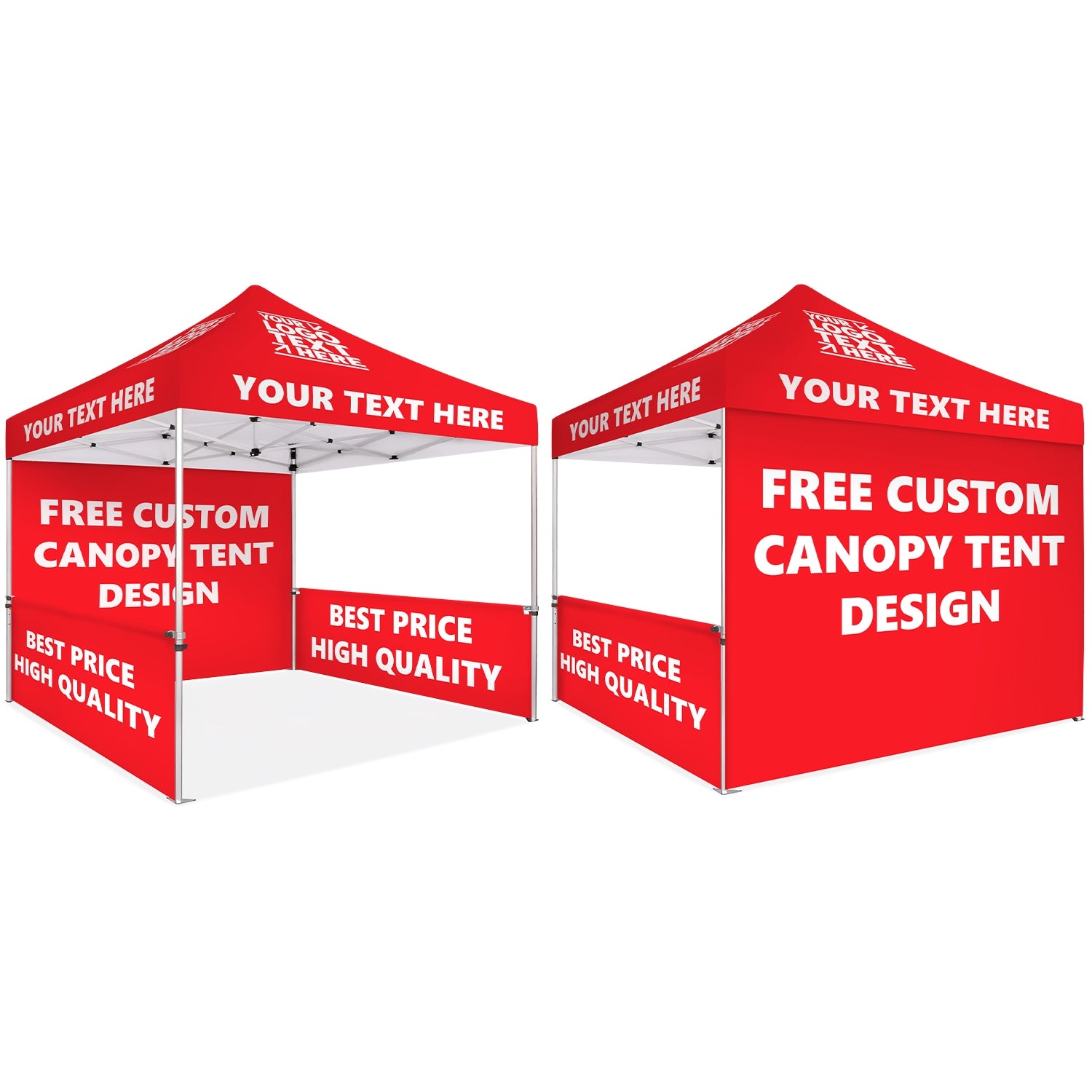 Custom Canopy Tent With Back Wall & Half Sided Walls - Fastcustomtents