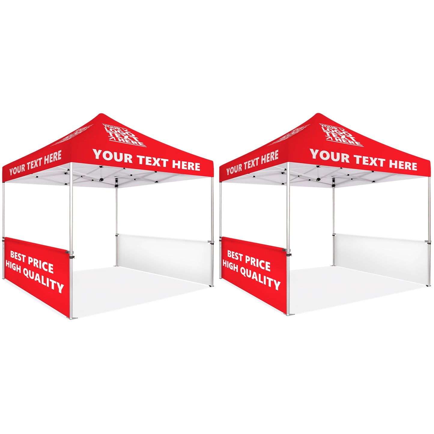 Custom Canopy Tent With Half Sided Walls - Fastcustomtents