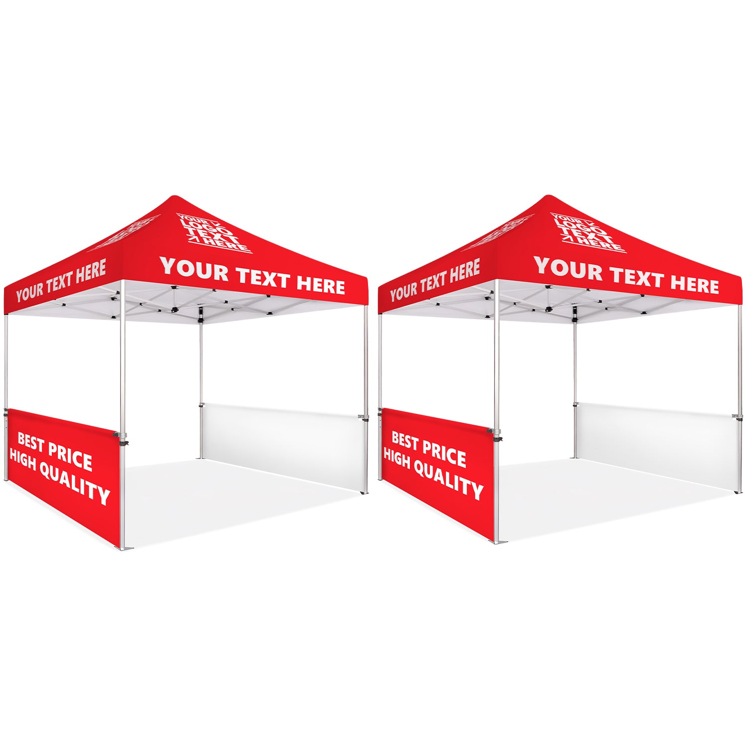 Custom Canopy Tent With Half Sided Walls - Fastcustomtents