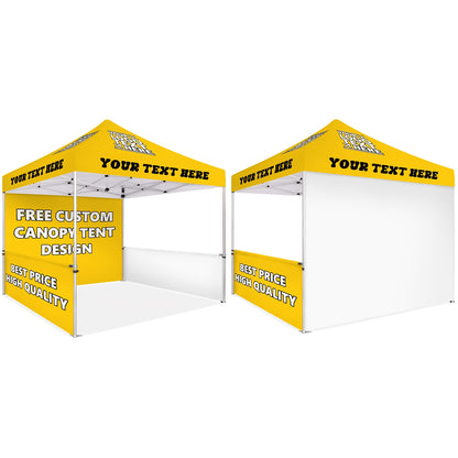 Custom Canopy Tent With Back Wall & Half Sided Walls - Fastcustomtents