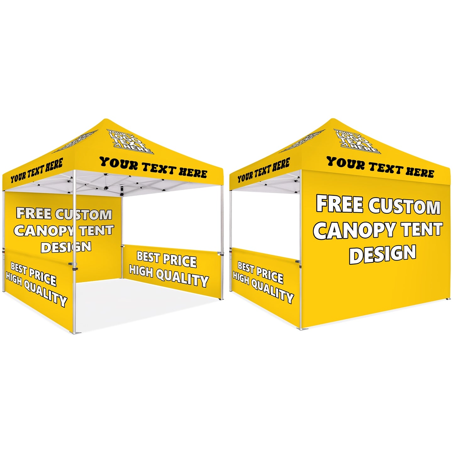 Custom Canopy Tent With Back Wall & Half Sided Walls - Fastcustomtents
