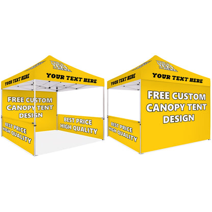 Custom Canopy Tent With Back Wall & Half Sided Walls - Fastcustomtents