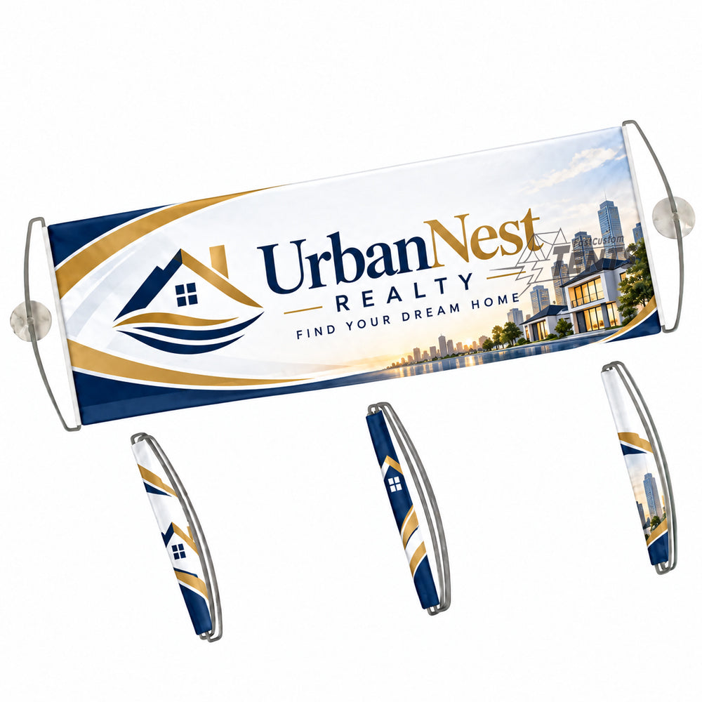 Custom retractable banner for real estate company