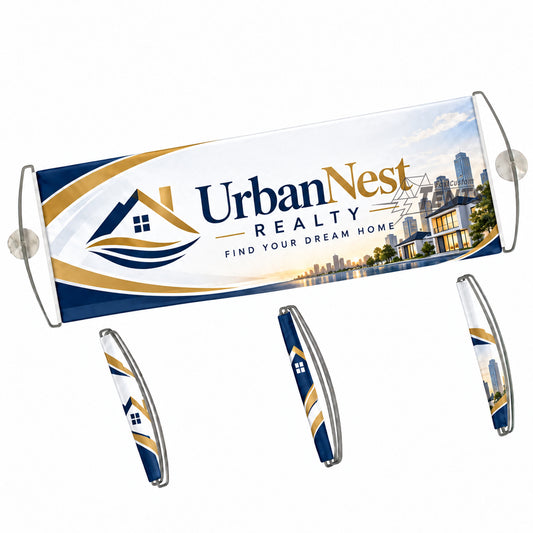 Custom retractable banner for real estate company