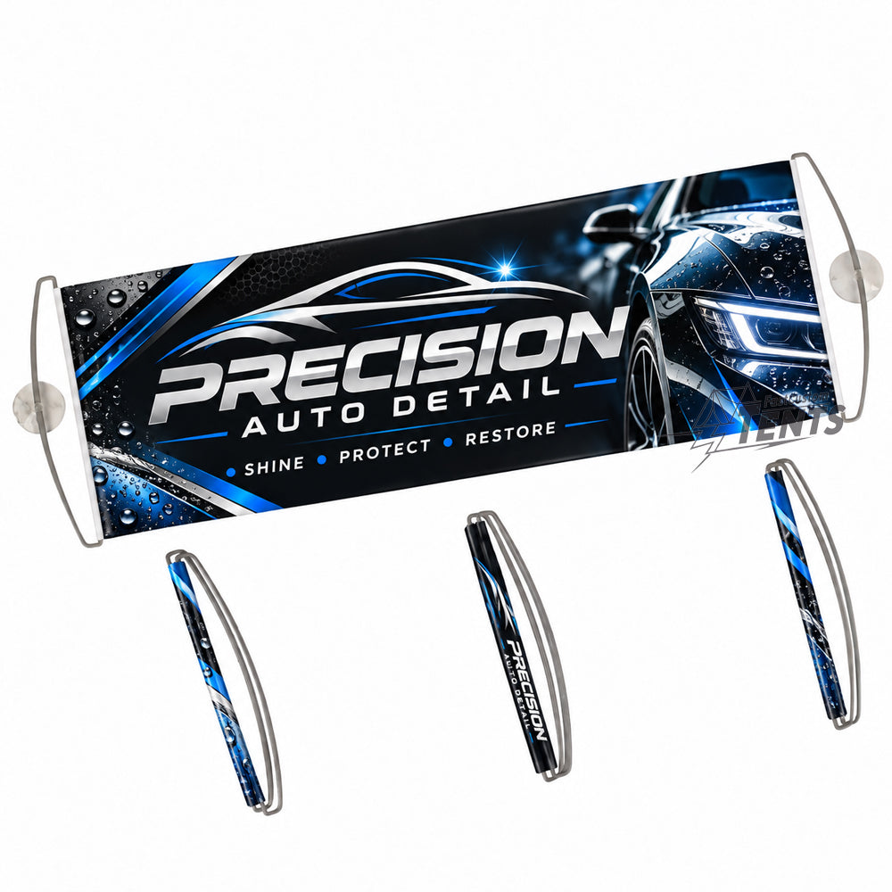 Personalized handheld banner for car detailing business